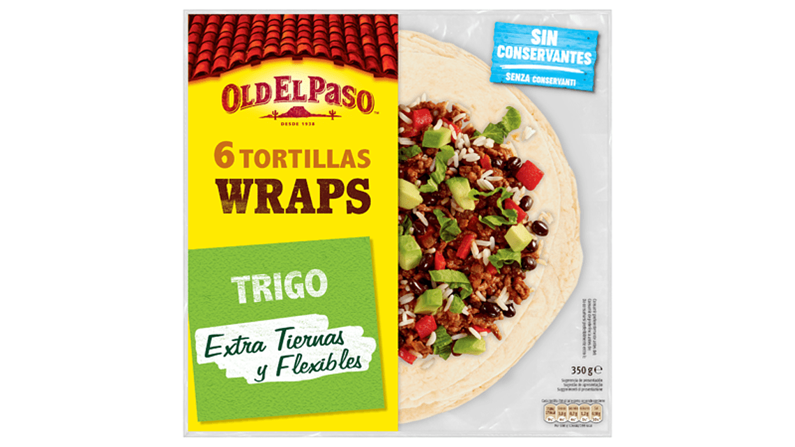 Six Tortillas Wraps Extra Soft Flour